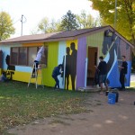 Painting the Warming House at Way Park