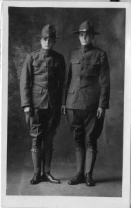 SATC Uniforms; Harold Havig '22 (left); Fall 1918