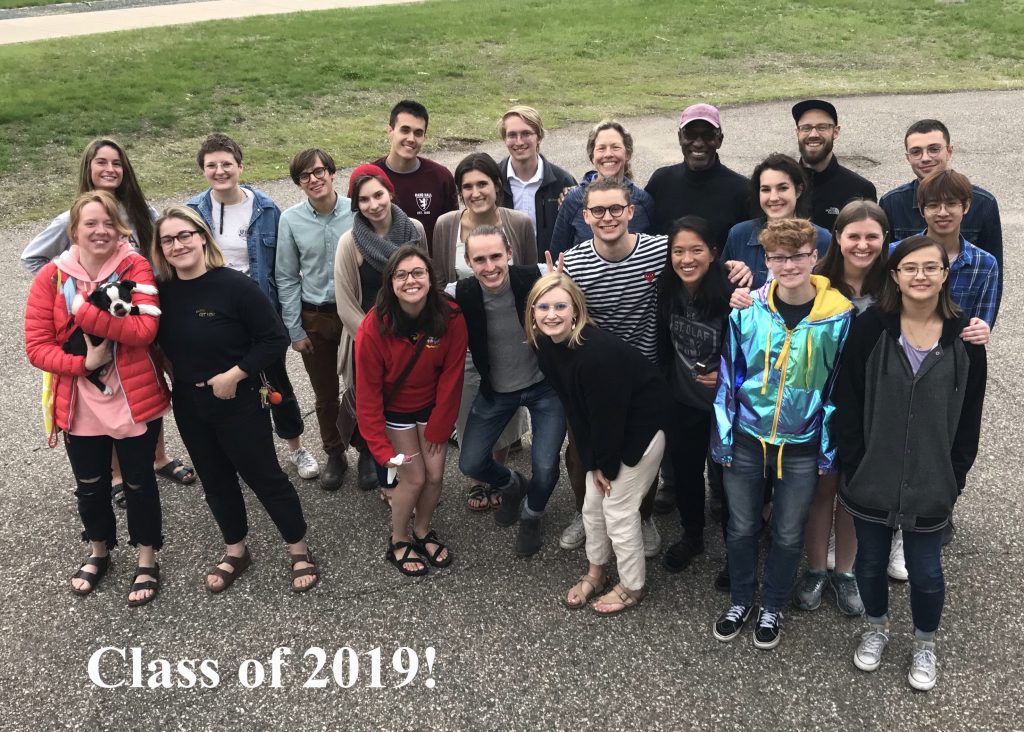 Class of 2019 Studio Art Class poses for a photo outside