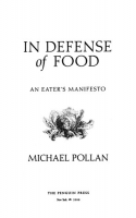 Book cover for In defense of food : an eater's manifesto 