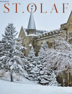 Select this cover image that shows Holland Hall in winter to go to the online version of the magazine.
