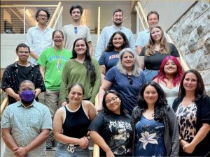 Image of students who did summer research and their faculty. TRIO McNair staff in the photo as well. 