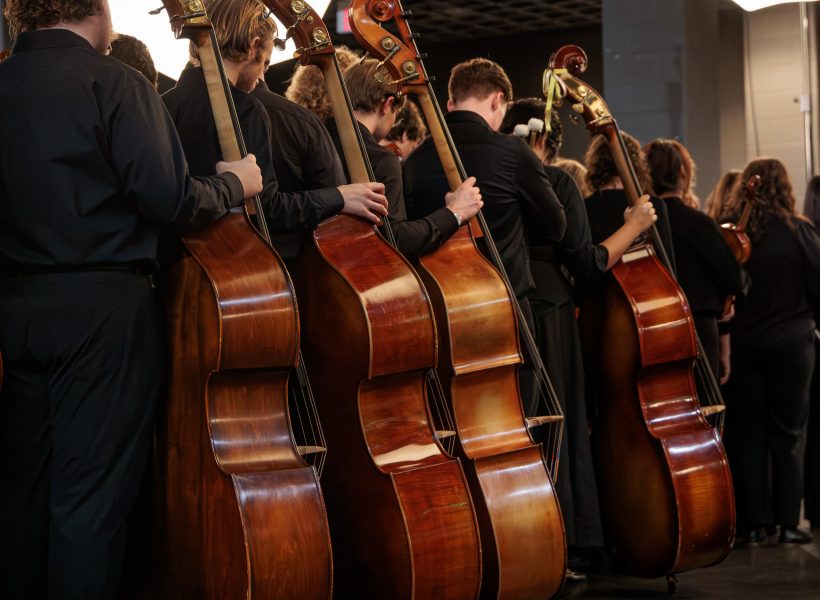 String basses in a row