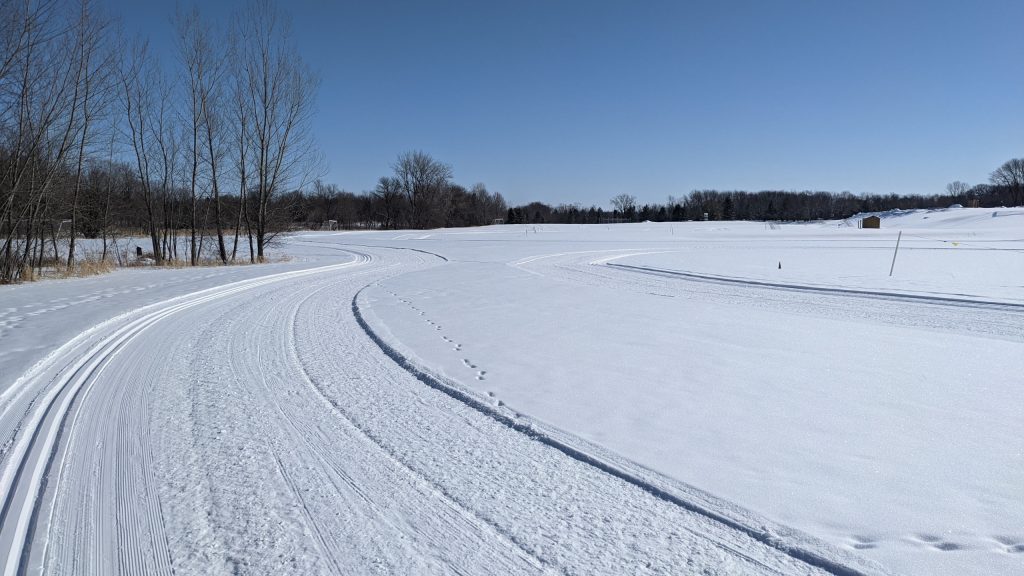 Groomed and tracked snow in the St. Olaf Natural Lands