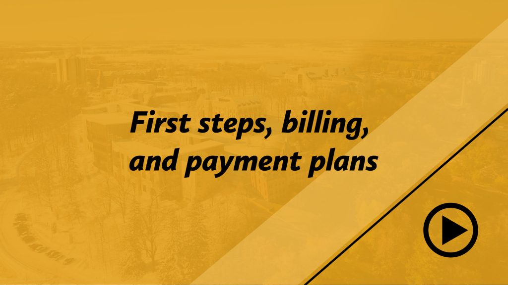 First steps, billing, and payment plans