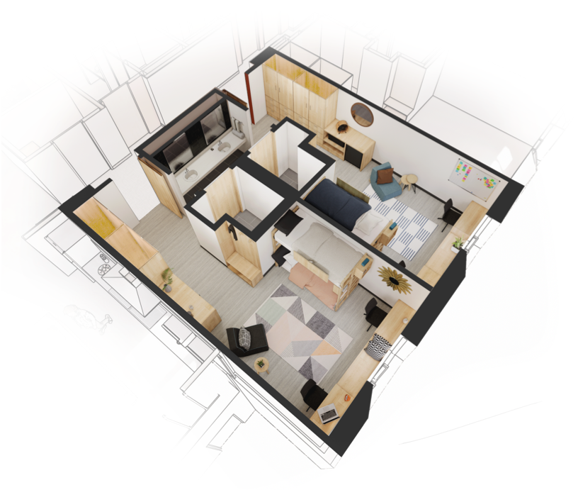 Residence Hall Ole Avenue Project   StO Residence Hall Room Configuration 