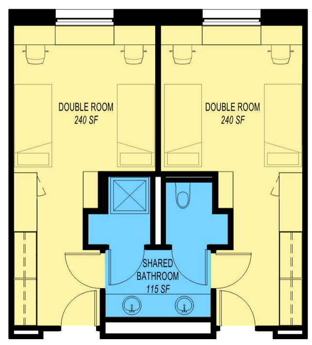 St. Olaf Avenue - Residence Hall - Room Floor Plan