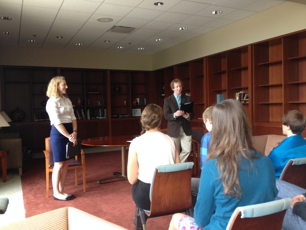 President Bergen Nelson and Vice-President Meredith Varie lead the Initiation Ceremony for new members of Phi Sigma Tau.