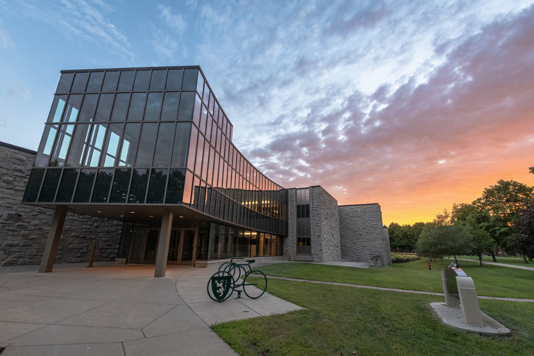 View of Tomson Hall at sunset