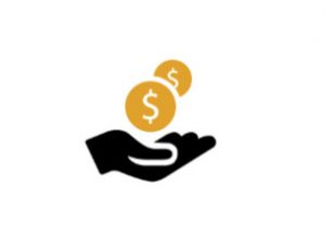Hand icon with coins