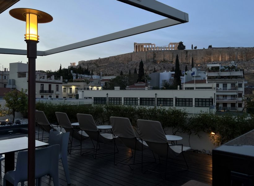 Greece hotel rooftop bar
