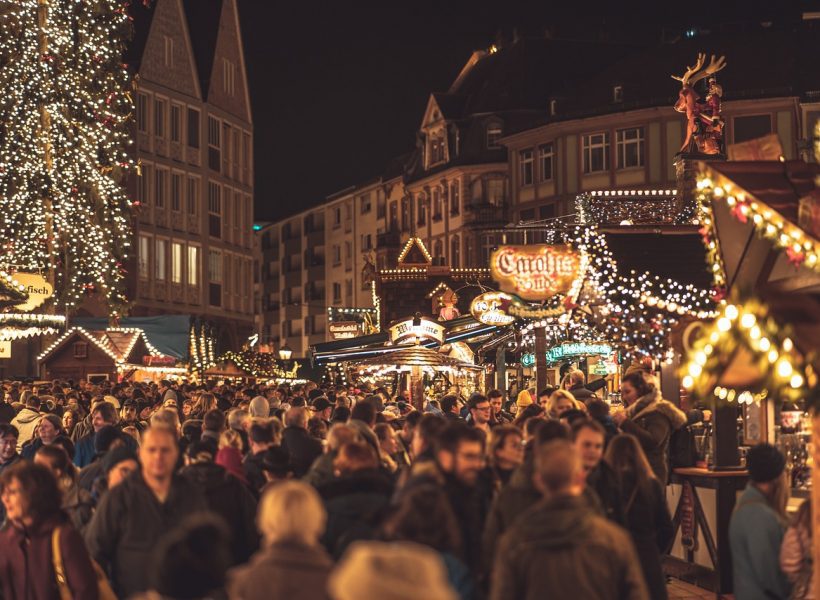Europe Christmas Market square crowd