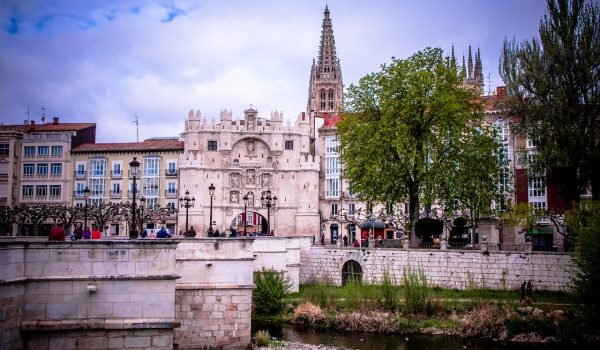 Europe Spain Burgos castle city wall
