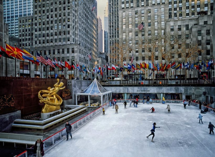 USA New York Rockefeller Skating winter