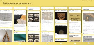 screenshot of a Padlet on women students at St. Olaf