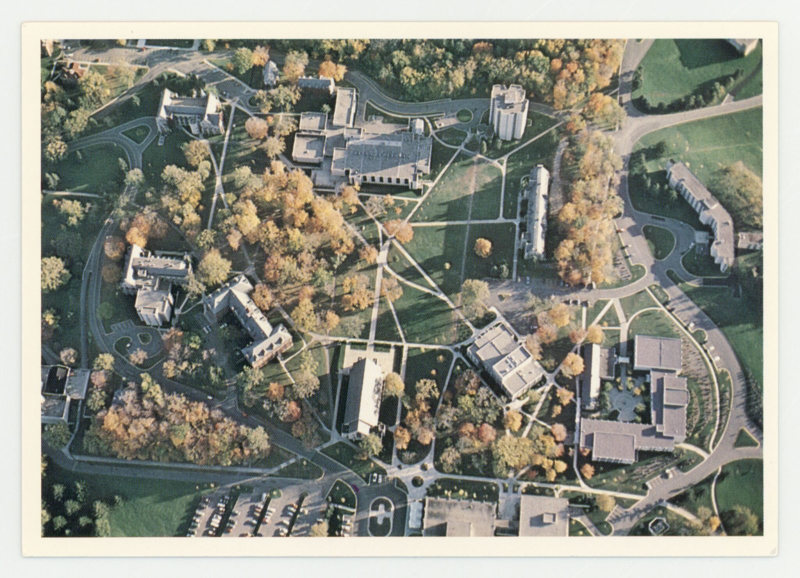 The center of St. Olaf College campus postcard