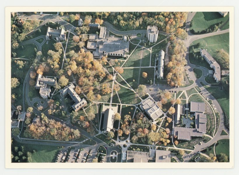 The center of St. Olaf College campus postcard
