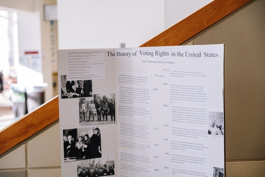 Poster board of The History of Voting Rights in the U.S.